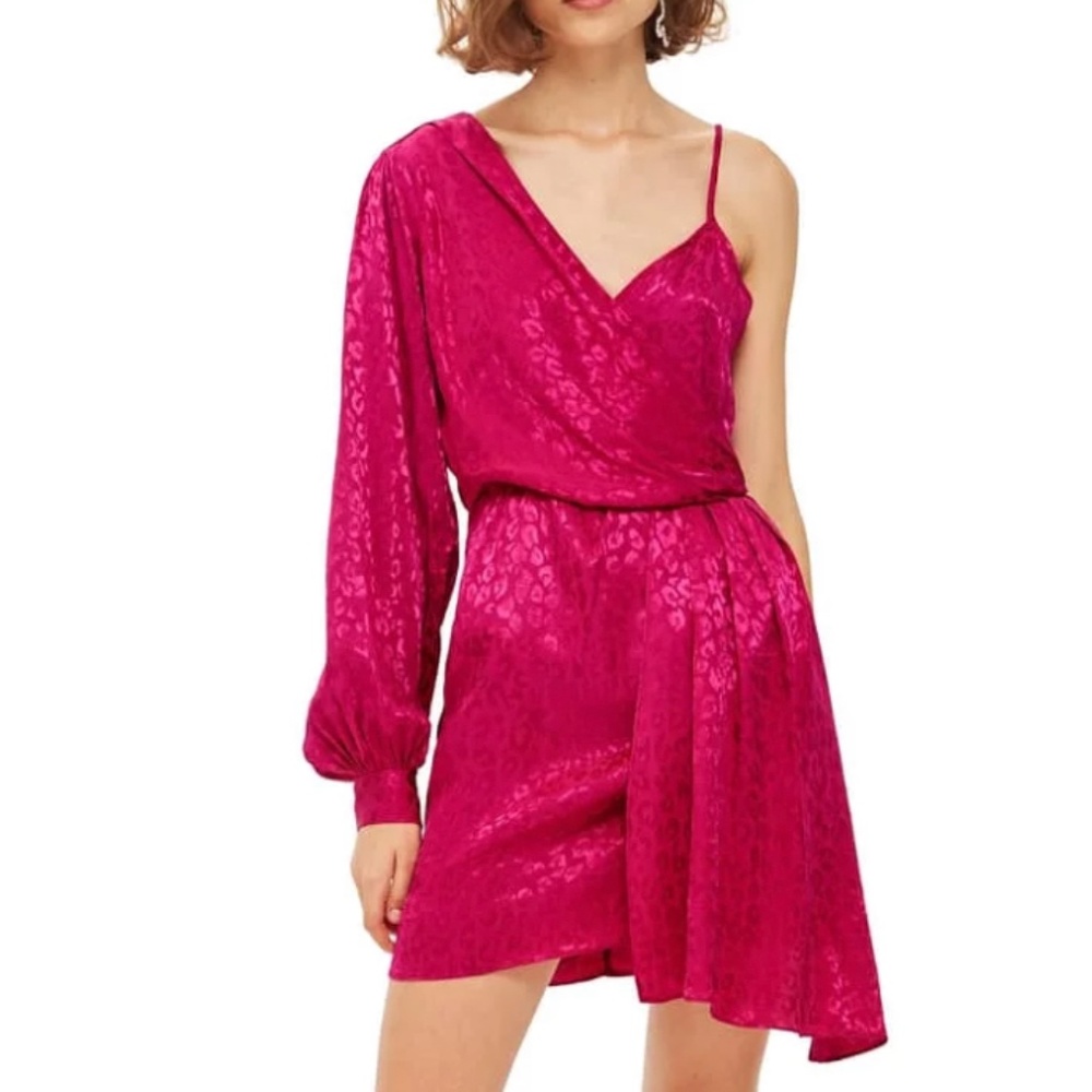 Top shop pink leopard party dress